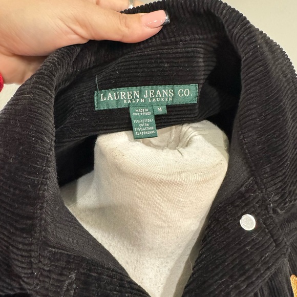 Lauren Jeans Co. Ralph Lauren Black Corduroy Trucker Jacket Y2K 90s style - Picture 5 of 5